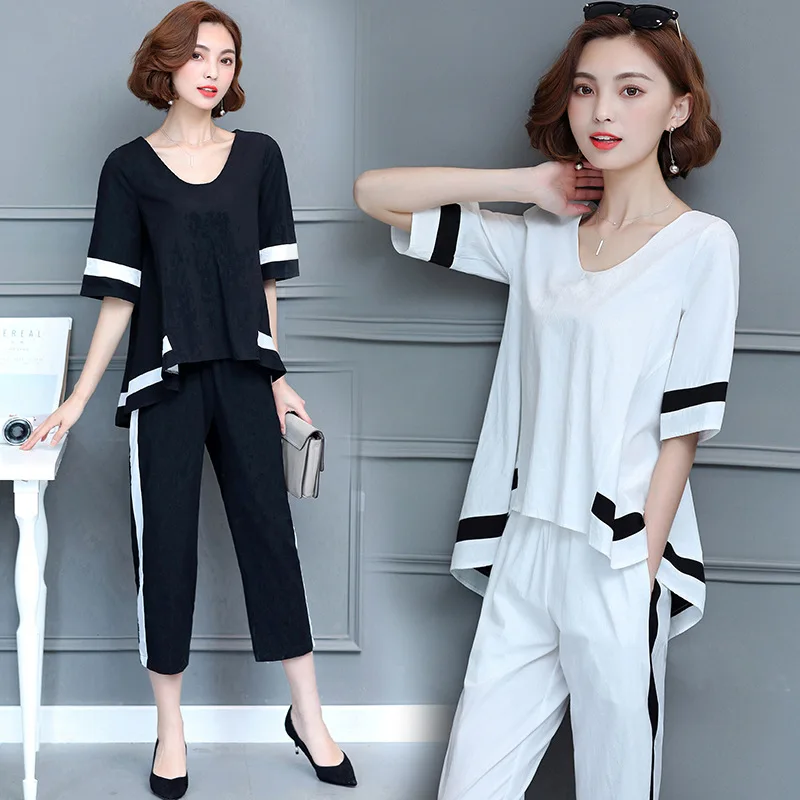 Large size women's casual fashion suit female summer new Korean temperament two-piece
Large size women's casual fashion suit female summer new Korean temperament two-piece