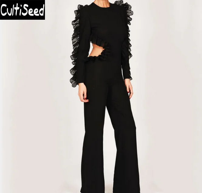 2018 Autumn Lady O-Neck Solid Color Backless Ruffles Long Pants One Piece Jumpsuits Rompers Clothes Female Party Jumpsuits
2018 Autumn Lady O-Neck Solid Color Backless Ruffles Long Pants One Piece Jumpsuits Rompers Clothes Female Party Jumpsuits