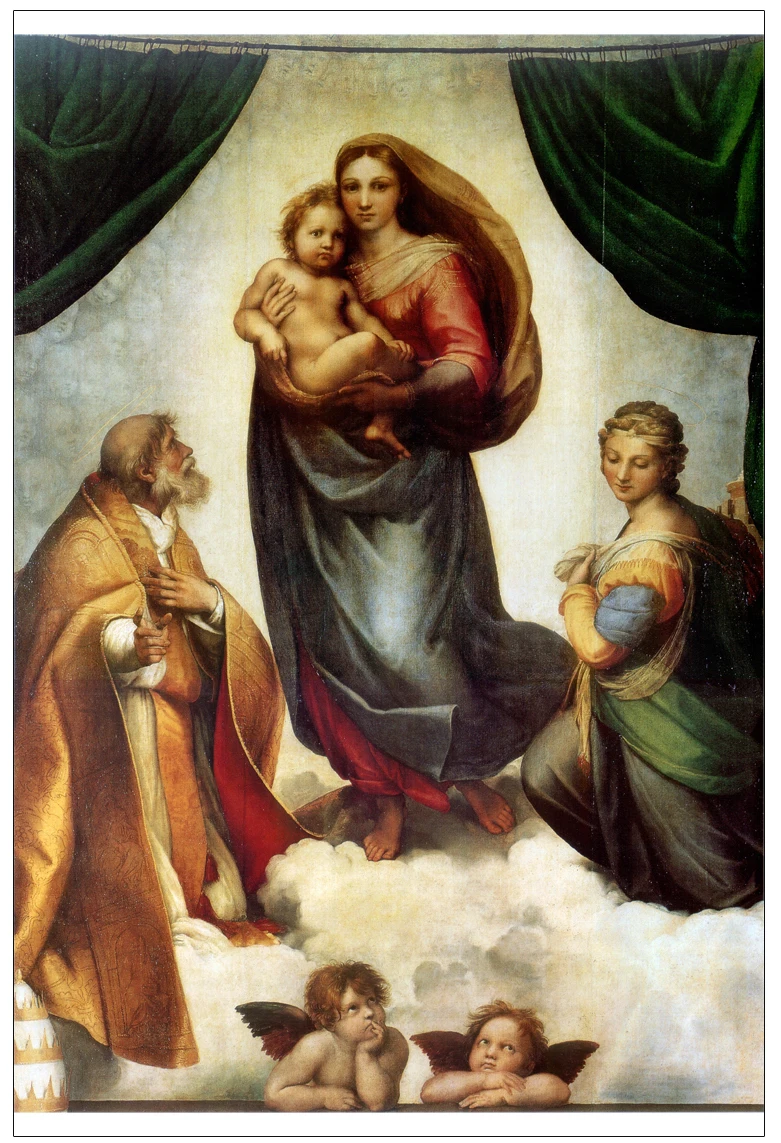 figurative painting canvas portrait giant poster home decor wall art picture Imagich Top 100 prints Sistine Madonna By Raphael
figurative painting canvas portrait giant poster home decor wall art picture Imagich Top 100 prints Sistine Madonna By Raphael