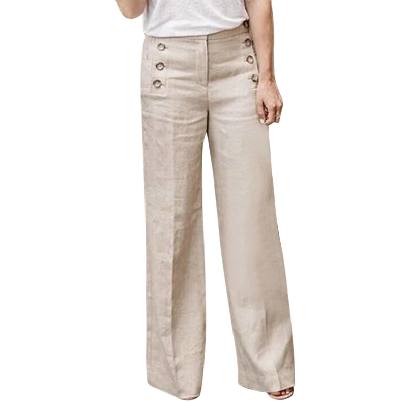 Laamei 2019 Spring Women Office Linen Cotton Wide Leg Pants Solid Casual High Waist Full-length Pants Buttons Breathable Trouser
Laamei 2019 Spring Women Office Linen Cotton Wide Leg Pants Solid Casual High Waist Full-length Pants Buttons Breathable Trouser