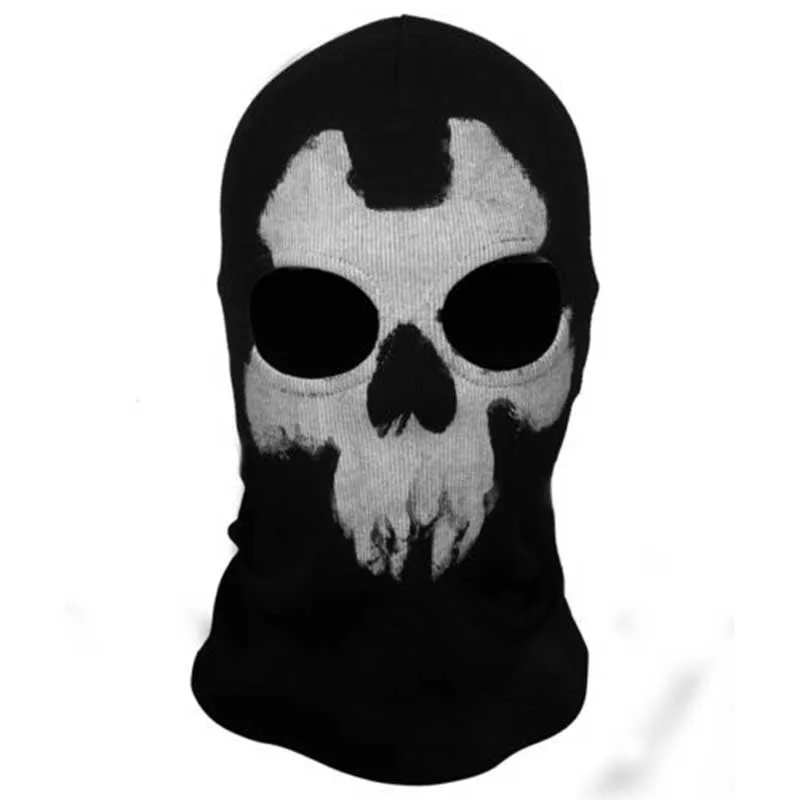 New Hot Ghost Skull Motorcycle Full Face Mask Balaclava For Motorbike Cycling Windproof Breathable Airsoft Game Cosplay Mask