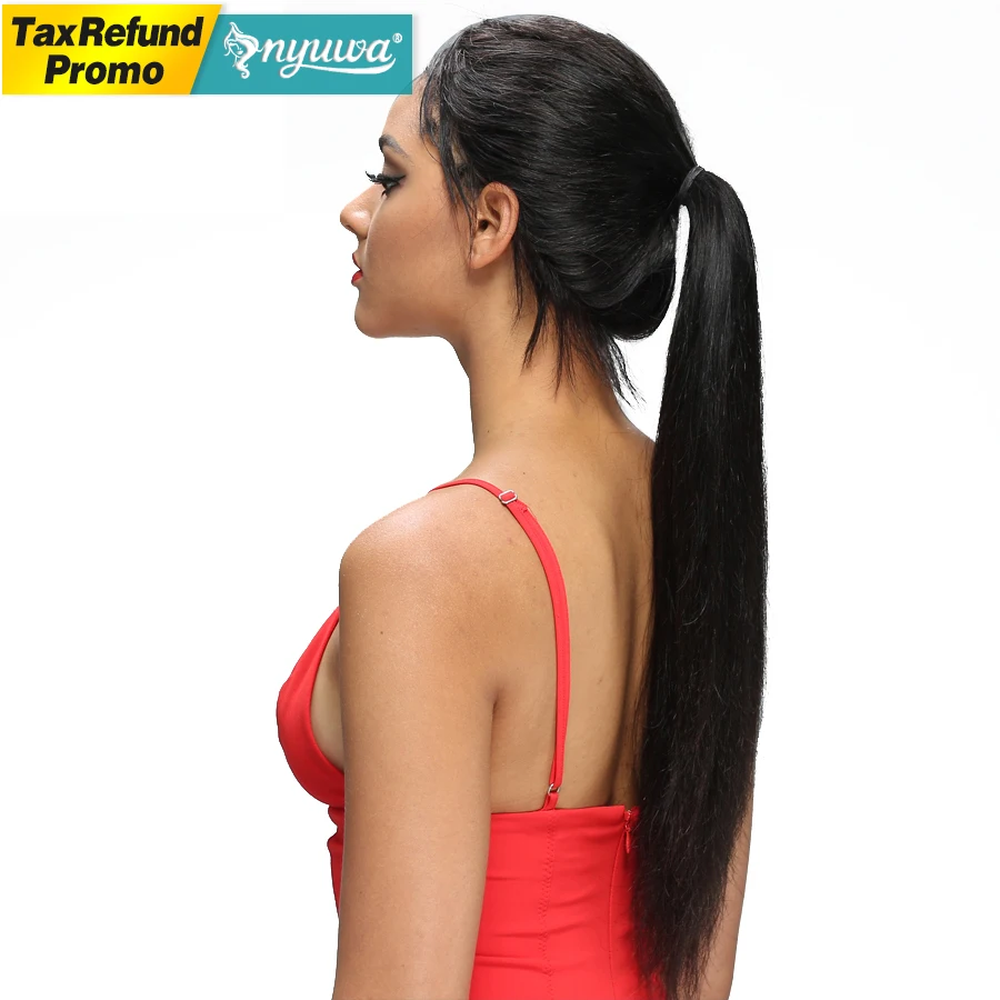 NYUWA Straight Lace Front Human Hair Wigs Pre Plucked With Baby Hair Glueless Lace Front Wigs Bleached Knots Brazilian Remy Hair(China)