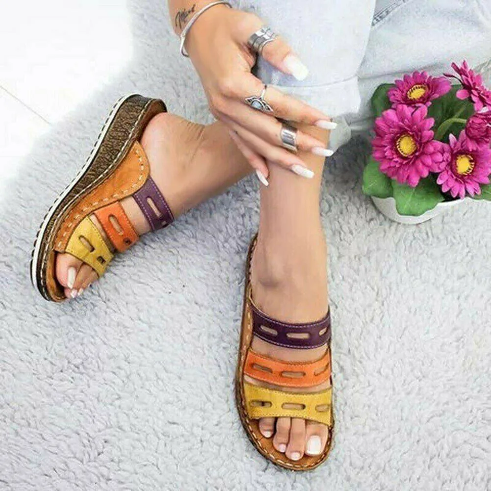 New Arrival Women Chic Sandals Three-color Stitching Slippers Open Toe Breathable for Summer Beach
New Arrival Women Chic Sandals Three-color Stitching Slippers Open Toe Breathable for Summer Beach