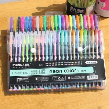 48pcs Gel Pens Gel Refills Rollerball Pastel Neon Glitter Pen Drawing Colors Office & School Pen Stationery Set A30
48pcs Gel Pens Gel Refills Rollerball Pastel Neon Glitter Pen Drawing Colors Office & School Pen Stationery Set A30