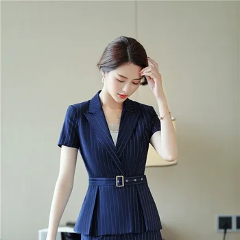 Fashion Striped Uniform Styles 2019 Summer Short Sleeve Blazers and Jackets Coat For Ladies Office Blazer Female Tops Clothes
Fashion Striped Uniform Styles 2019 Summer Short Sleeve Blazers and Jackets Coat For Ladies Office Blazer Female Tops Clothes