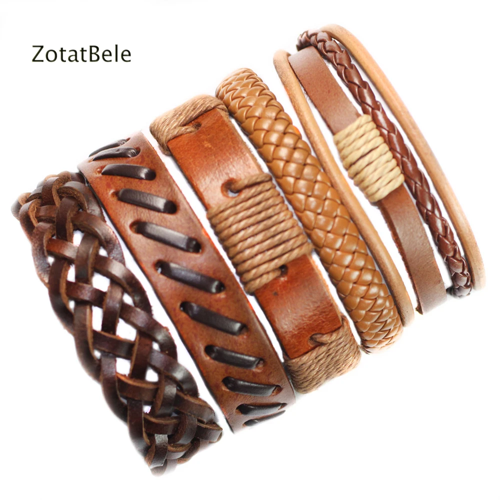 2019 Handmade Wholesale 5Pcs/Set Brown Leather Bracelets Women Leather Bangle Male Wristband Wrap Men Jewelry F43
2019 Handmade Wholesale 5Pcs/Set Brown Leather Bracelets Women Leather Bangle Male Wristband Wrap Men Jewelry F43