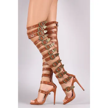 Vintage Bronze Open Toe Buckle Gladiator Over Knee Boots Women Cutouts Sandals Boots Mujer Black Thigh High Boots Shoes Women
Vintage Bronze Open Toe Buckle Gladiator Over Knee Boots Women Cutouts Sandals Boots Mujer Black Thigh High Boots Shoes Women