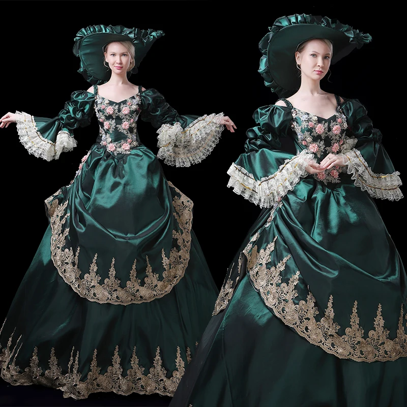 2019 New Women European Party Performance Clothing Strapless Shoulder Long Sleeve Applique Lace Royal Party Palace Court Dress
2019 New Women European Party Performance Clothing Strapless Shoulder Long Sleeve Applique Lace Royal Party Palace Court Dress
