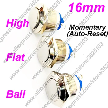 25PCS/BOX 16MM Metal Button Momentary Not Fixed Auto Released Metal Switch Button Free Soldering With Screw Nut DIY
25PCS/BOX 16MM Metal Button Momentary Not Fixed Auto Released Metal Switch Button Free Soldering With Screw Nut DIY
