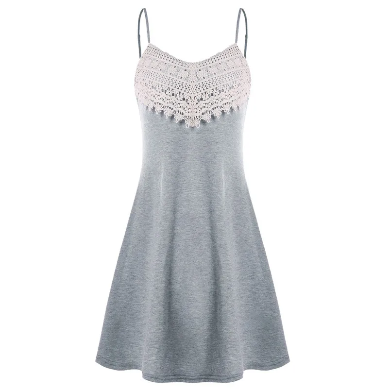 Fashion summer dress 2018 beach dress Womens Crochet Lace Backless Mini Slip Dress Camisole Sleeveless Dress vestidos J08#N (4)