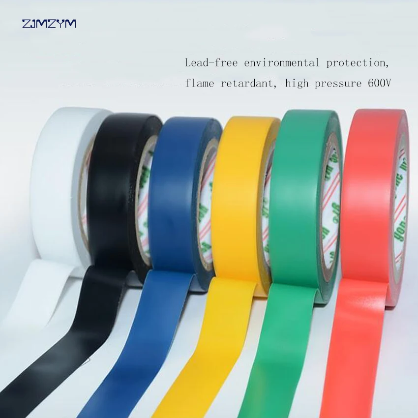

1PC 6 colors 16mm*10y(9.2M) waterproof insulation electrical tape electrical flame retardant PVC tape for Repairing Bonding Tool