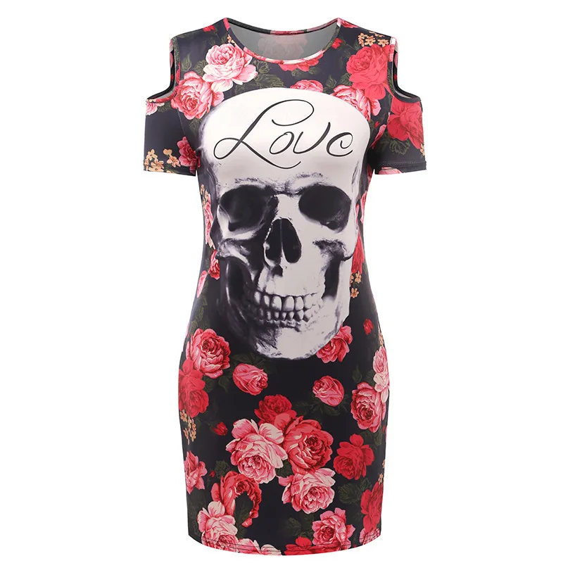 New Women's Summer Mini Dress Sexy O-neck Short-Sleeved Strapless Bag Hip Print Skulls Rose Print Street Trend Party sexy Dress
New Women's Summer Mini Dress Sexy O-neck Short-Sleeved Strapless Bag Hip Print Skulls Rose Print Street Trend Party sexy Dress