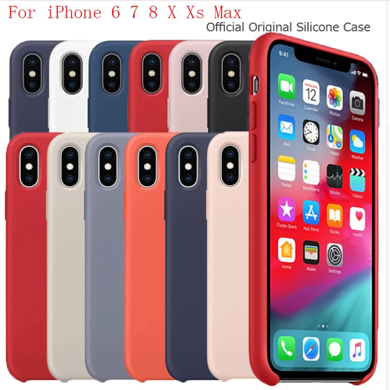 With Original Logo Silicone Case For iPhone 6 7 8 X Xs XR Xs Max Official Silicon Phone Cover For iPhone 6 6S 6s p Retail BOX
With Original Logo Silicone Case For iPhone 6 7 8 X Xs XR Xs Max Official Silicon Phone Cover For iPhone 6 6S 6s p Retail BOX