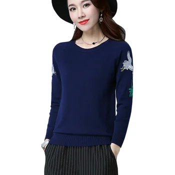 Round neck pullover sweater embroidery bird flower long sleeve cashmere knitted sweaters women 2017 autumn winter loose jumpers
Round neck pullover sweater embroidery bird flower long sleeve cashmere knitted sweaters women 2017 autumn winter loose jumpers