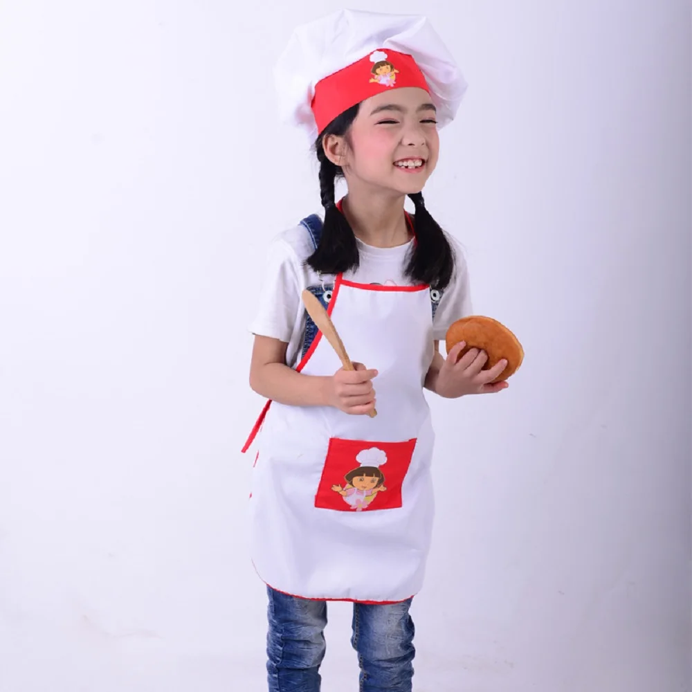 Детский фартук + шапка шеф-повара Детские кулинарные костюмы костюм для
