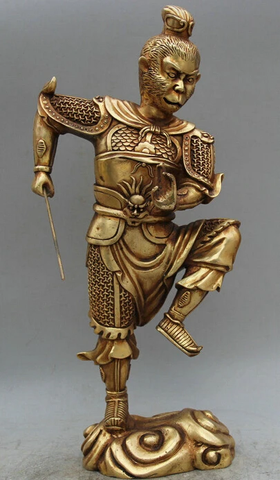 zhanghua2658++19" China Mythology Brass Handsome Monkey King Sun Wu Kong God Statue Sculpture
zhanghua2658++19" China Mythology Brass Handsome Monkey King Sun Wu Kong God Statue Sculpture