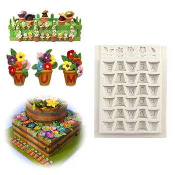 Flower Pot Letters Cupcake Fondant Cake Decorating Cake Border Silicone Mold Gum paste Chocolate Candy Jelly Moulds
Flower Pot Letters Cupcake Fondant Cake Decorating Cake Border Silicone Mold Gum paste Chocolate Candy Jelly Moulds
