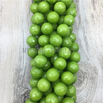 

Light Green Malaysian Jades bead,Nature Stone Faceted round beads 15" Strand 8 10MM Pick Size For Jewelry Making MY1416