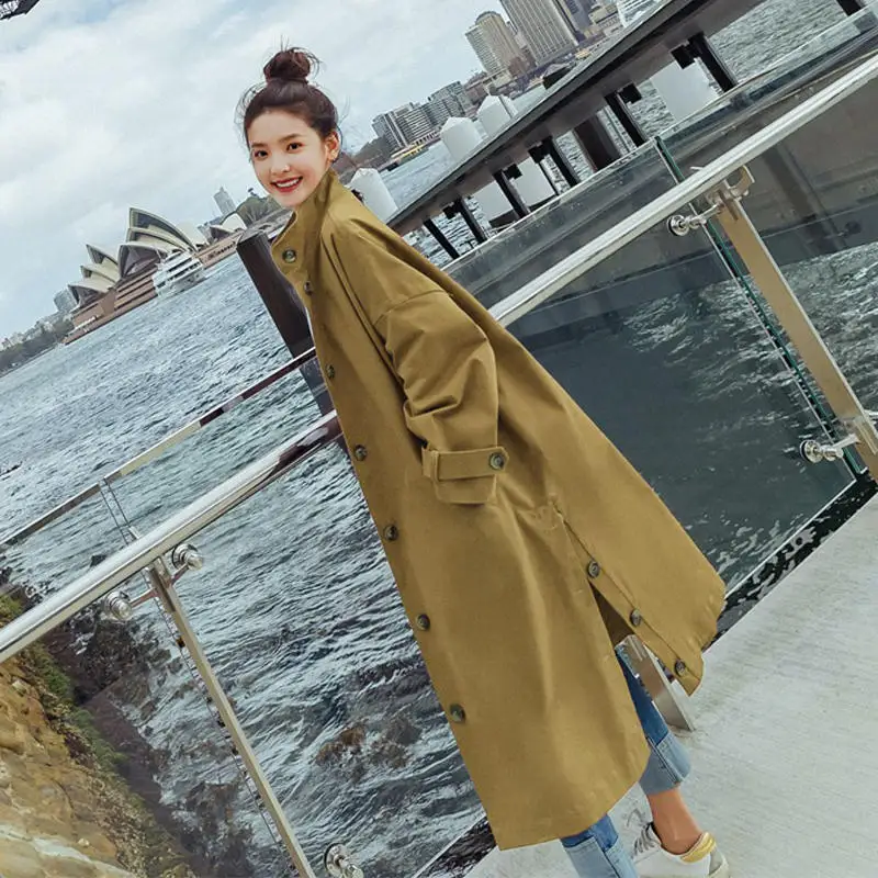2019 Fashion Spring Autumn Long Trench Women Khaki Red Long Windbreak Single Breasted Streetwear Loose Trench Coat Plus Size
2019 Fashion Spring Autumn Long Trench Women Khaki Red Long Windbreak Single Breasted Streetwear Loose Trench Coat Plus Size