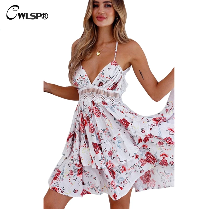 CWLSP Printed Lace Backless Summer Dress Women Sexy party Dresses Solid Hollow Out Sukienka Beach vestido de festa 2018 QL3756 
CWLSP Printed Lace Backless Summer Dress Women Sexy party Dresses Solid Hollow Out Sukienka Beach vestido de festa 2018 QL3756