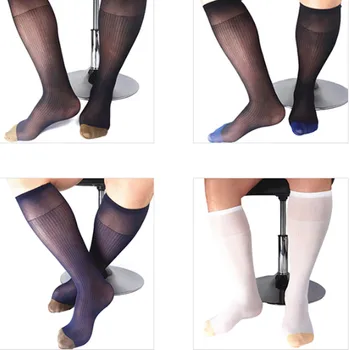 1 Pair Black Gold Blue Men's Wide Striped Toe Sheer Dress Socks Silk High Thin Breathable Socks Sexy Softy Socks GYR9064
1 Pair Black Gold Blue Men's Wide Striped Toe Sheer Dress Socks Silk High Thin Breathable Socks Sexy Softy Socks GYR9064