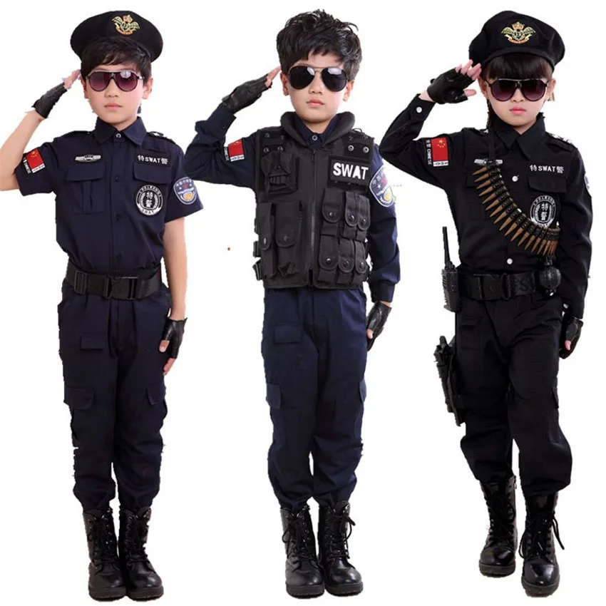 2019 Halloween Fancy Special Force SWAT Military Uniform Children Policemen Cosplay Costumes Tactical Training Clothing Set
2019 Halloween Fancy Special Force SWAT Military Uniform Children Policemen Cosplay Costumes Tactical Training Clothing Set