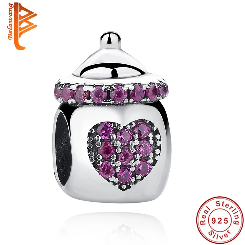 BELAWANG Authentic 925 Sterling Silver Clear CZ Bottles Heart Charm Beads Fit BW Bracelet Pendants DIY Original Jewelry
BELAWANG Authentic 925 Sterling Silver Clear CZ Bottles Heart Charm Beads Fit BW Bracelet Pendants DIY Original Jewelry