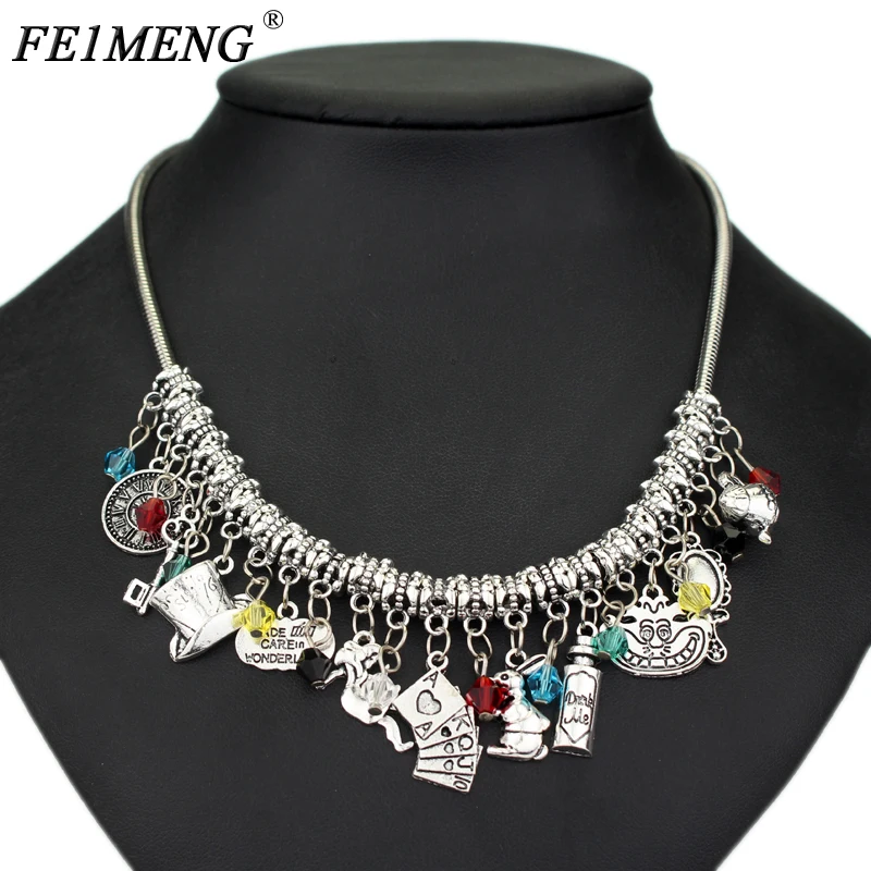 Alice In Wonderland Necklace Crystals Beads Cheshire Cat Eat Me Drank Me Pendant Necklaces For Women Movie Fashion Jewelry
Alice In Wonderland Necklace Crystals Beads Cheshire Cat Eat Me Drank Me Pendant Necklaces For Women Movie Fashion Jewelry