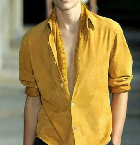 Occident Men's Suede Long Sleeve Tops Shirts Slim Fit Retro Button Front Blouses Male Shirt
Occident Men's Suede Long Sleeve Tops Shirts Slim Fit Retro Button Front Blouses Male Shirt