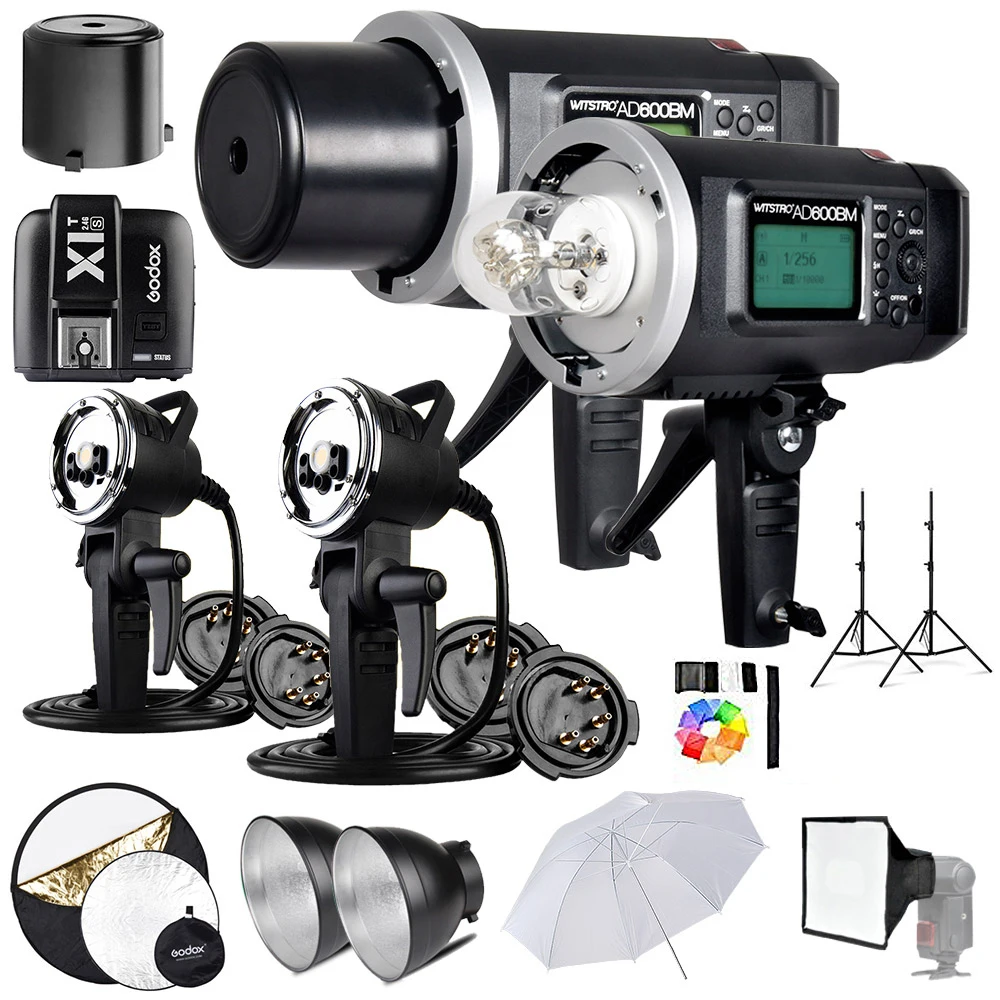 2 Pcs Godox AD600BM 600Ws GN87 1/8000 HSS Flash Strobe with X1T-S Wireless Flash Transmitter, 8700mAh Battery,+ Light Stand
2 Pcs Godox AD600BM 600Ws GN87 1/8000 HSS Flash Strobe with X1T-S Wireless Flash Transmitter, 8700mAh Battery,+ Light Stand