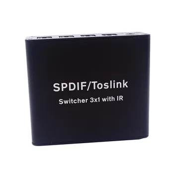 Digital Optical Audio Switch SPDIF/TOSLINK Optical Audio 3x1 Switcher Splitter Extender with IR Remote Controller Full HD
Digital Optical Audio Switch SPDIF/TOSLINK Optical Audio 3x1 Switcher Splitter Extender with IR Remote Controller Full HD