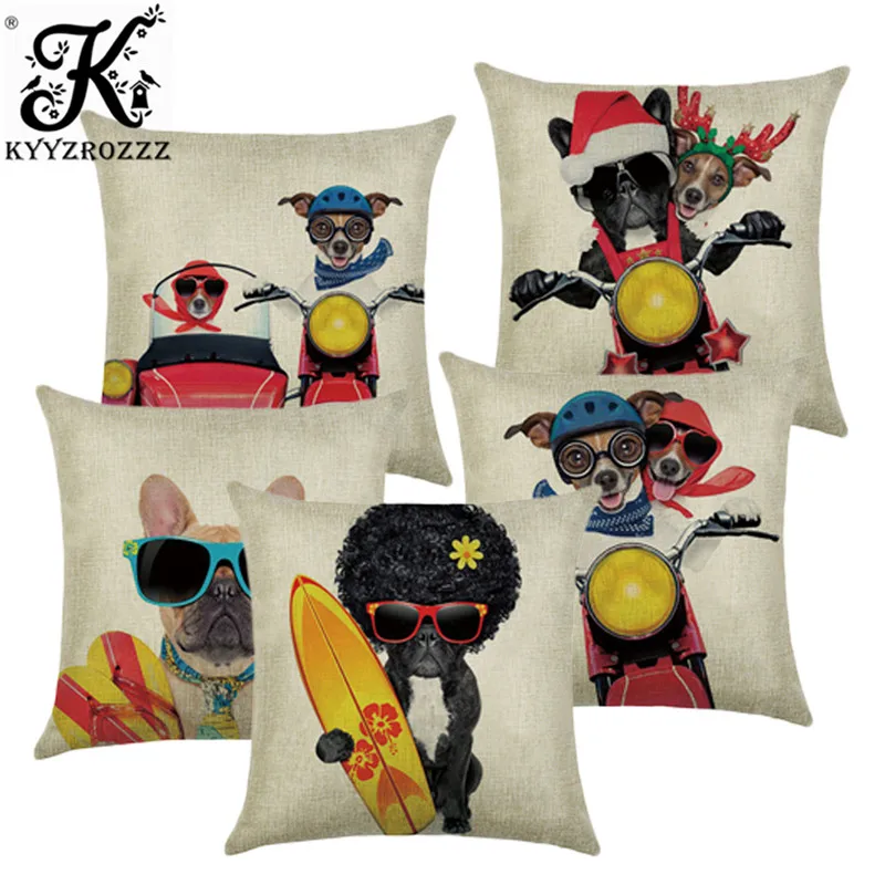 fashion Cushion cover dog ride a motorcycle linen/cotton animal design pillow case Home decorative pillow cover seat pillow case
fashion Cushion cover dog ride a motorcycle linen/cotton animal design pillow case Home decorative pillow cover seat pillow case