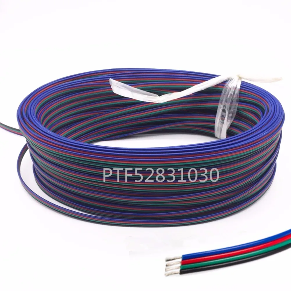 2M Tinned copper 22AWG led RGB cable,4 pin RGB cable PVC insulated wire 22 awg UL2468 strip extension connect wire LED
2M Tinned copper 22AWG led RGB cable,4 pin RGB cable PVC insulated wire 22 awg UL2468 strip extension connect wire LED