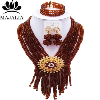 Majalia Luxury African Jewelry Set Brown Crystal Bead Bride Jewelry Nigerian Wedding Jewelry Sets 8CS017
Majalia Luxury African Jewelry Set Brown Crystal Bead Bride Jewelry Nigerian Wedding Jewelry Sets 8CS017