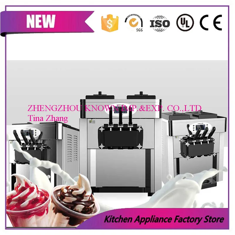 Commercial Soft Ice cream maker Three flavors Ice cream machine 220V/2400W 28-36L/H Professional Yogurt machine R22
Commercial Soft Ice cream maker Three flavors Ice cream machine 220V/2400W 28-36L/H Professional Yogurt machine R22