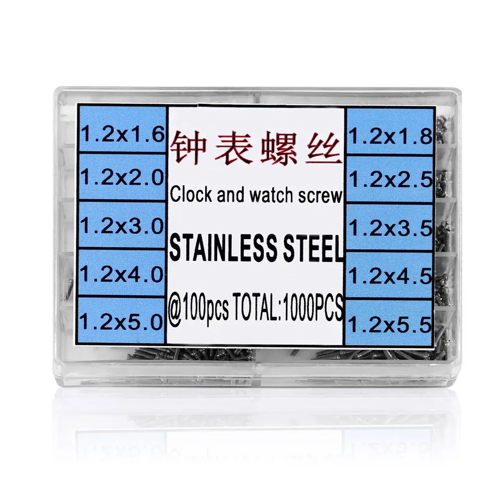 1000Pcs/set Stainless Steel Tiny Assortment For Clock Watch Eye Glasses Screws Repair Kit Tool Parts | Наручные часы