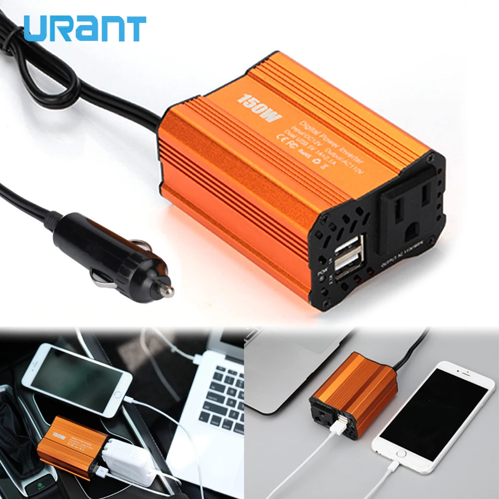 URANT USB Charger 150W Phone Adapter For iPhone iPad Car Inverter DC12V to AC110V-220V Cigarette Lighter Plug Power Chargers
URANT USB Charger 150W Phone Adapter For iPhone iPad Car Inverter DC12V to AC110V-220V Cigarette Lighter Plug Power Chargers