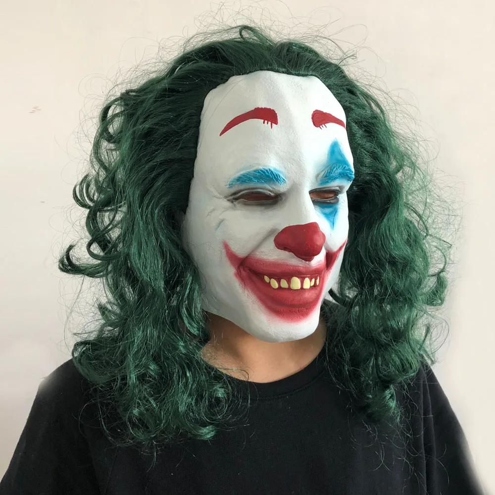 

2019 Joker Origin Movie Horror Mask Cosplay Clown Joaquin Phoenix Arthur Fleck Scary Latex Masks Helmet Halloween Party Props