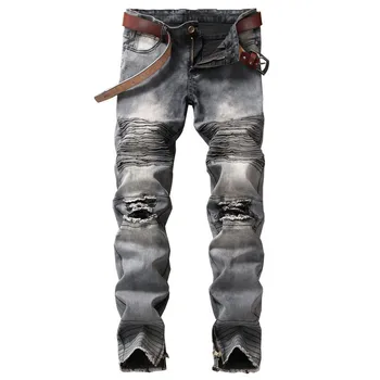 2019 Spring and Autumn New jeans Men's Retro Slim Straight Folds Side Hole Zipper Men's jeans More Size 29-34 36 38
2019 Spring and Autumn New jeans Men's Retro Slim Straight Folds Side Hole Zipper Men's jeans More Size 29-34 36 38
