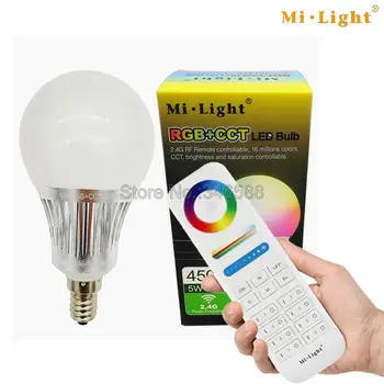 Mi.Light AC85-265V 2.4G Wireless E14 5W RGB+CCT / Color Temperature Adjustable Smart LED Bulb FUT013+ 8-Zone Touch Remote FUT089
Mi.Light AC85-265V 2.4G Wireless E14 5W RGB+CCT / Color Temperature Adjustable Smart LED Bulb FUT013+ 8-Zone Touch Remote FUT089