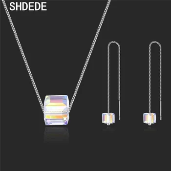 Cubic Square Crystal from Swarovski Wedding Jewelry Sets Pendants Necklace Long Earrings Women Party Accessories Gifts -28952
Cubic Square Crystal from Swarovski Wedding Jewelry Sets Pendants Necklace Long Earrings Women Party Accessories Gifts -28952