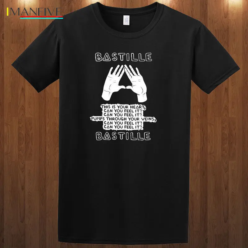 Bastille Tee Indie Pop Indie Rock Band Dan Smith S-3XL T-Shirt 2019 Short Sleeve Cotton T Shirts Man Clothing Basic Tops 
Bastille Tee Indie Pop Indie Rock Band Dan Smith S-3XL T-Shirt 2019 Short Sleeve Cotton T Shirts Man Clothing Basic Tops