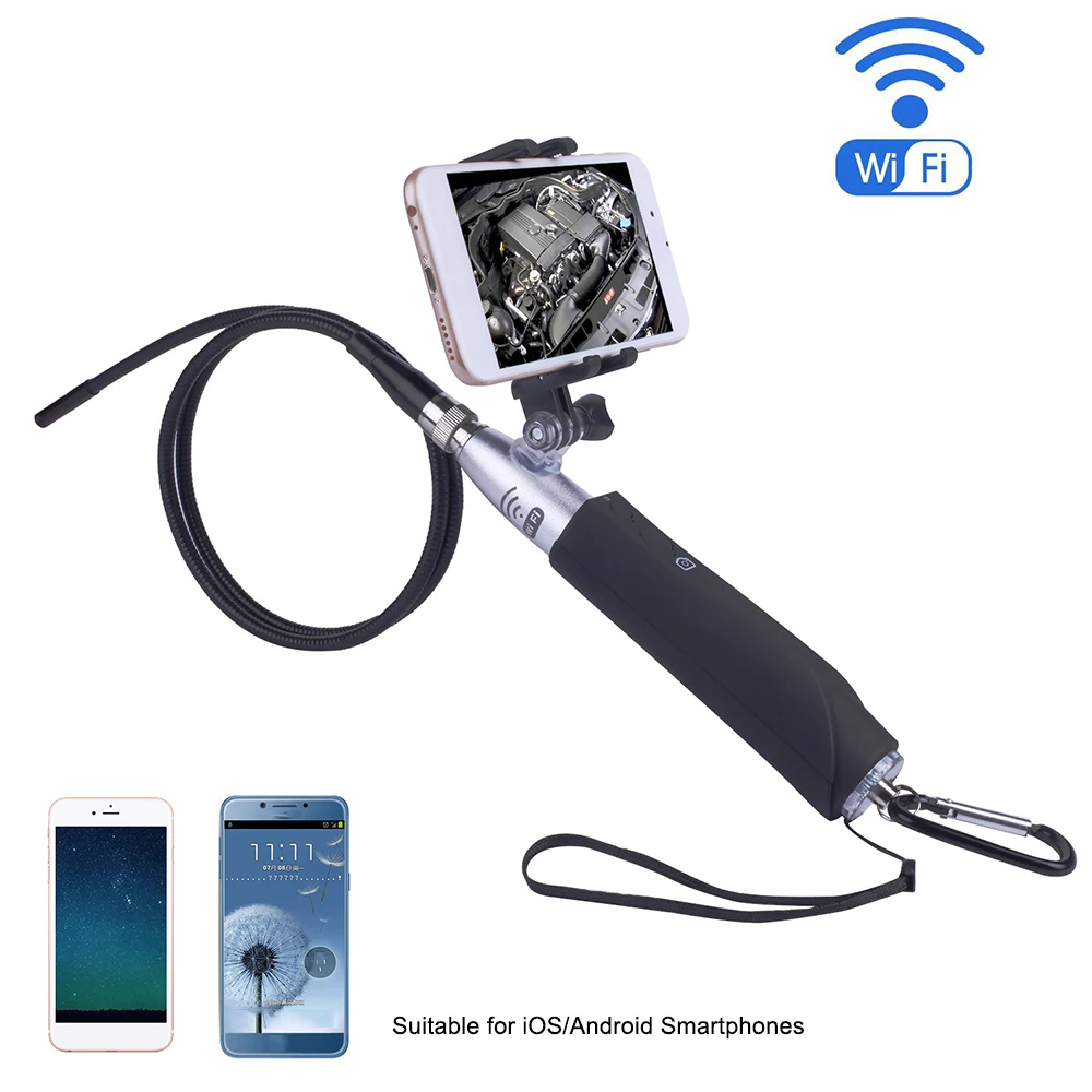 WiFi Wireless Endoscope with Phone Holder 8mm Lens HD Borescope Inspection Camera Built-in 8 LED Lights IP67 Waterproof
WiFi Wireless Endoscope with Phone Holder 8mm Lens HD Borescope Inspection Camera Built-in 8 LED Lights IP67 Waterproof