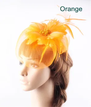 Orange feather flower fascinators hat Crinoline wedding hat hair comb with royal race party feather headwear Multiple colors
Orange feather flower fascinators hat Crinoline wedding hat hair comb with royal race party feather headwear Multiple colors