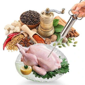 50Pcs/Lot Food Flavor Seasoning BBQ Meat Syringe Marinade Injector Kit Durable Sharp Injection Gun With 2 Needles
50Pcs/Lot Food Flavor Seasoning BBQ Meat Syringe Marinade Injector Kit Durable Sharp Injection Gun With 2 Needles
