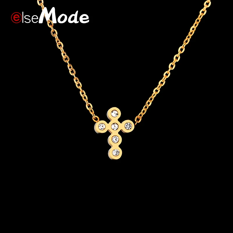 ELSEMODE Gold Cross Pendant Necklace Stainless Steel Cubic Zircon Stone Crucifix Necklace for Women Christian Jesus Jewelry
ELSEMODE Gold Cross Pendant Necklace Stainless Steel Cubic Zircon Stone Crucifix Necklace for Women Christian Jesus Jewelry