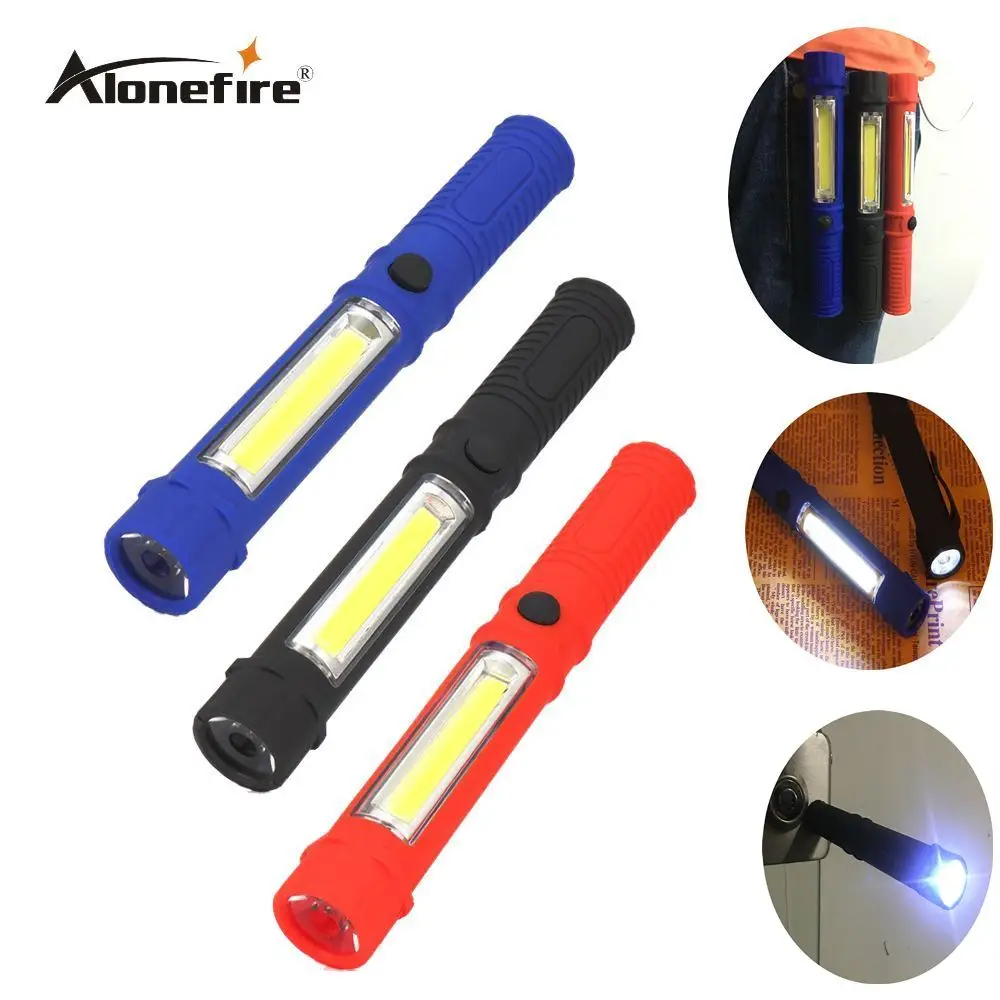 Светодиодный фонарик AloneFire X300 портативный пластиковый с магнитом и зажимом для
