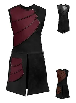 

Mens Leather Vest Armor Medieval War Larp Knight Warrior Costume Armour Roman Archer Tabard Coat Cosplay Tunic Outfit For Adult