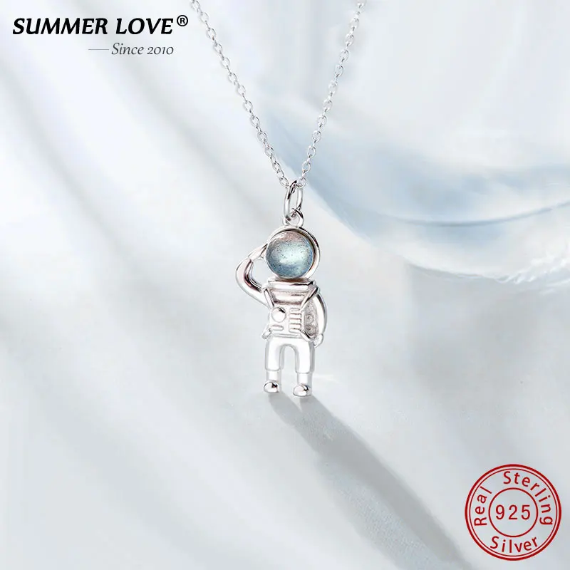 Lovely S925 Sterling Silver Pendant Necklace With Natural Labradorite Stone Spaceman For Women Kids Men Fine Jewelry Gemstone
Lovely S925 Sterling Silver Pendant Necklace With Natural Labradorite Stone Spaceman For Women Kids Men Fine Jewelry Gemstone