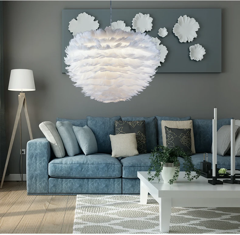 A1 American white feather pendant Lights Nordic modern simple living room bedroom creative children room Pendant lamps ZL357 
A1 American white feather pendant Lights Nordic modern simple living room bedroom creative children room Pendant lamps ZL357